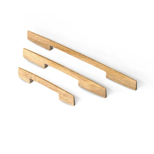 Thin rectangular wood furniture handles beech - 1